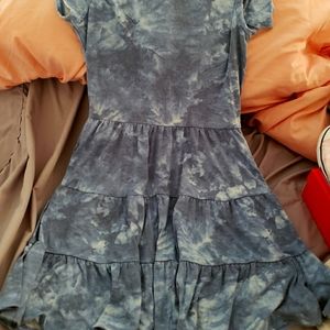 Skater dress, blue marble print